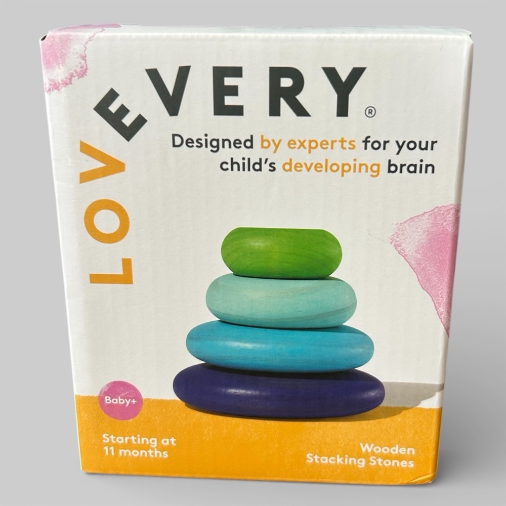 Lovevery Wood Stacking Stones - 11 Months & Up NIB